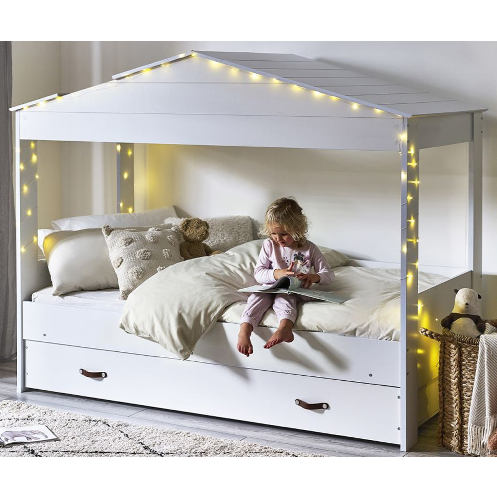 Read more about Helix wooden children lower sleeper bed with 1 drawer in white