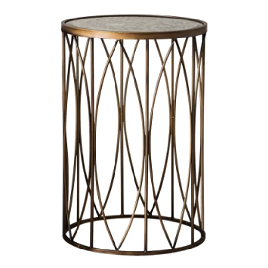 Hellidon Round Antique Glass Side Table In Bronze_2