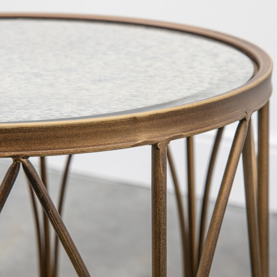 Hellidon Round Antique Glass Side Table In Bronze_4