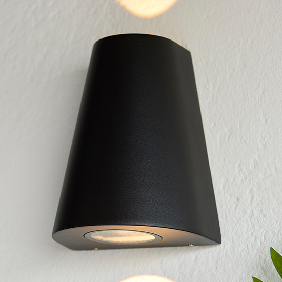 Helm LED 2 Lights Wall Light In Textured Black