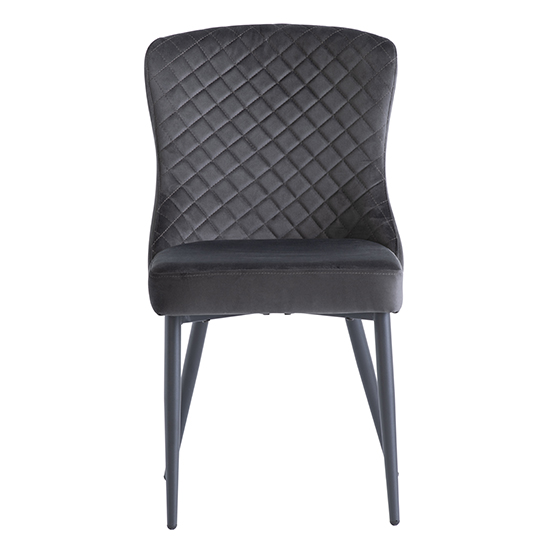 Helmi Graphite Velvet Dining Chairs With Black Legs In Pair_3