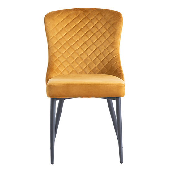 Helmi Velvet Dining Chair In Antique Gold With Black Legs_2