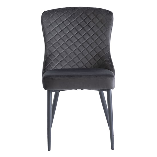 Helmi Velvet Dining Chair In Graphite With Black Legs_2