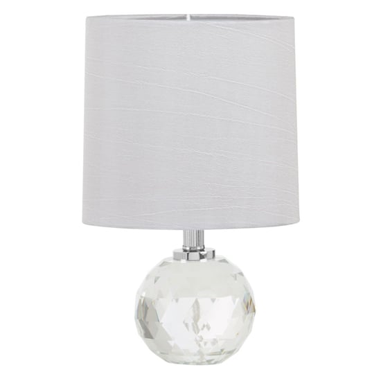 Photo of Helna grey fabric shade table lamp with crystal base