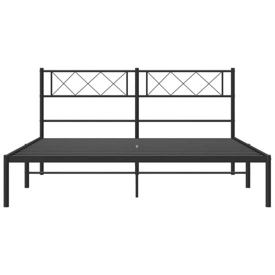 Helotes Metal Double Bed With Headboard In Black