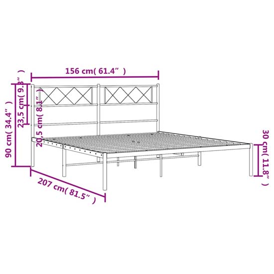 Helotes Metal King Size Bed With Headboard In Black