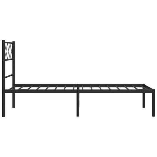 Helotes Metal Single Bed With Headboard In Black