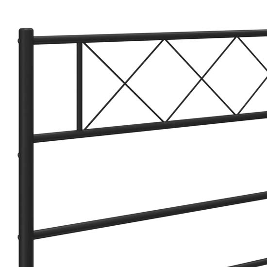 Helotes Metal Single Bed With Headboard In Black