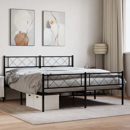 Product photograph of Helotes Metal Small Double Bed In Black from Furniture in Fashion