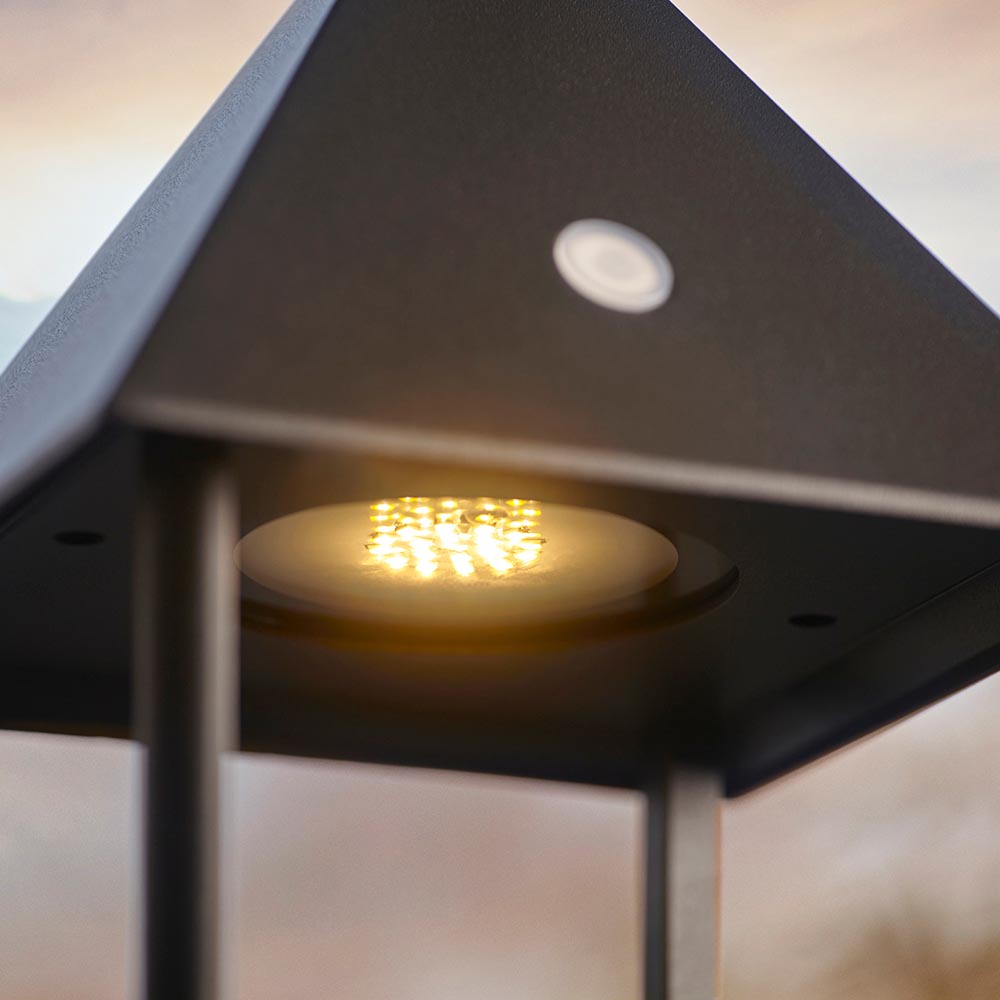 Helotes Metal Small Lantern Table Lamp In Matt Black