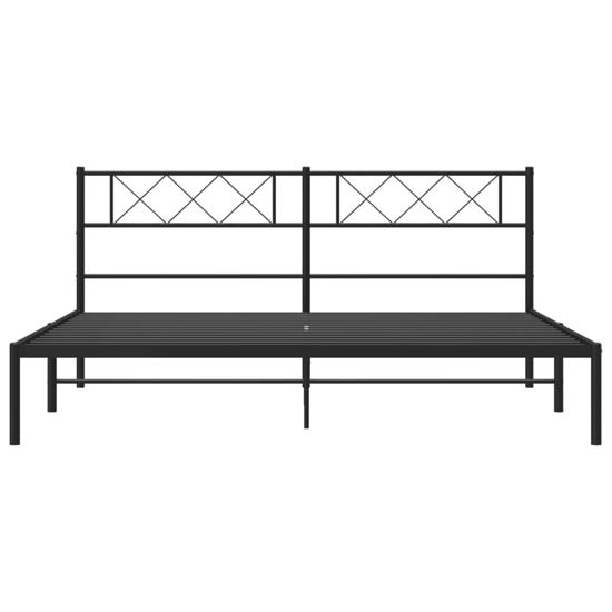 Helotes Metal Super King Size Bed With Headboard In Black