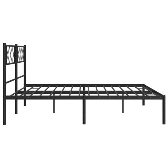 Helotes Metal Super King Size Bed With Headboard In Black