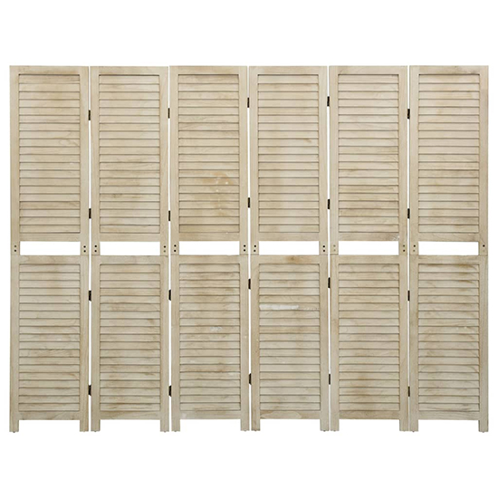 Helsa Wood Paulownia 6 Panels 210cm x 165cm Room Divider