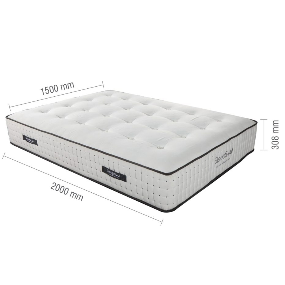 Helsinki Fabric King Size Mattress In White
