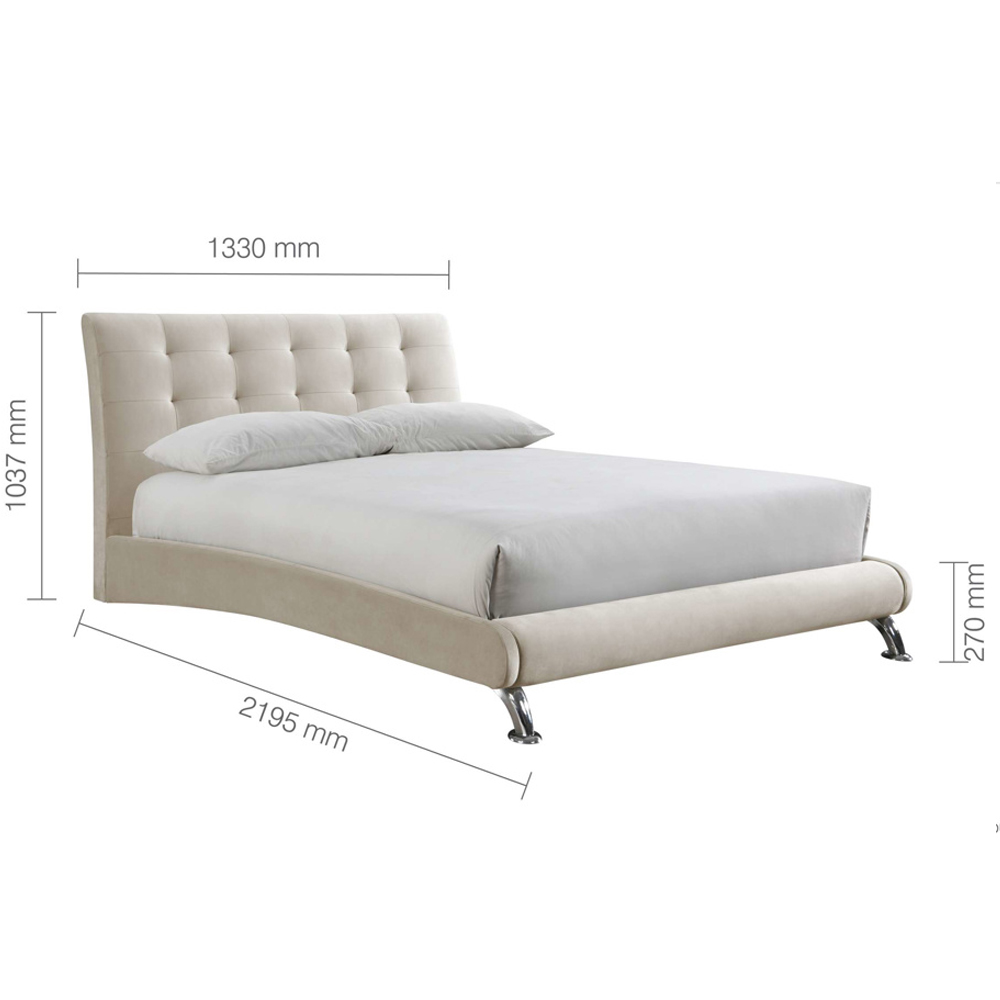Helsinki Fabric Small Double Bed In Warm Stone