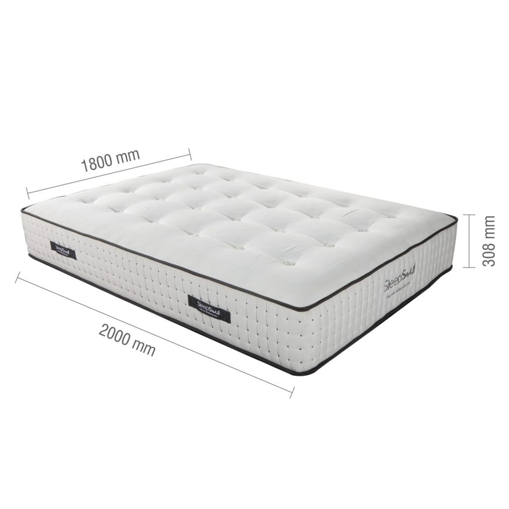 Helsinki Fabric Super King Size Mattress In White