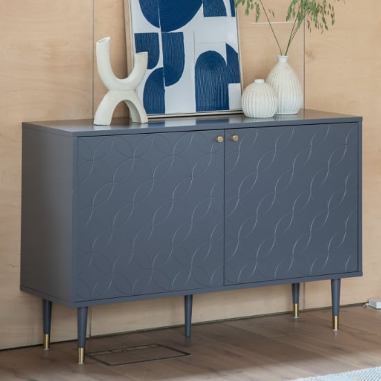 Read more about Helston wooden storage cabinet with 2 doors in grey