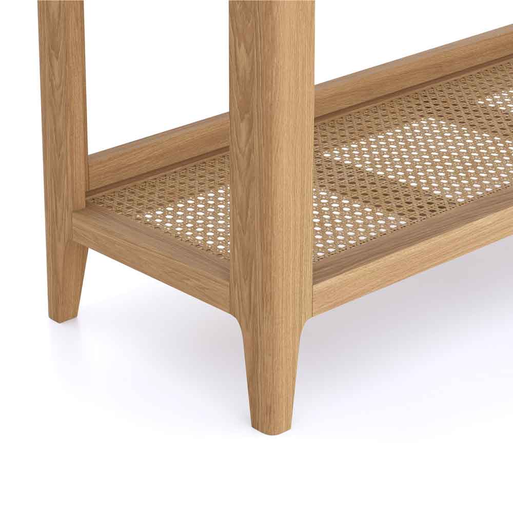 Helvane Solid Wood Bookcase with 2 Shelves in Oak