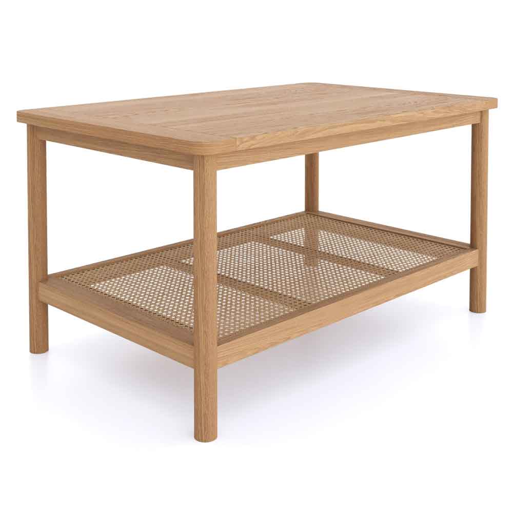Helvane Solid Wood Coffee Table in Oak