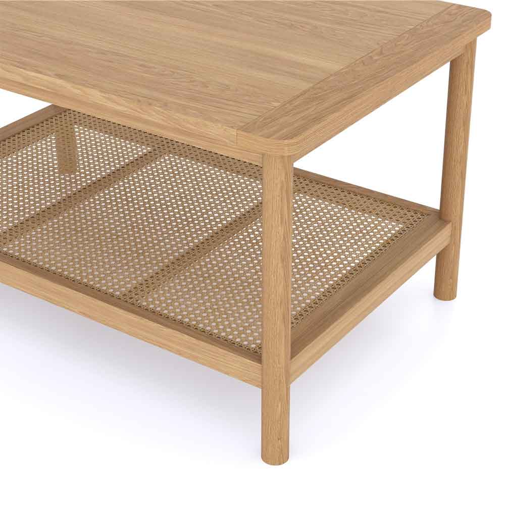 Helvane Solid Wood Coffee Table in Oak