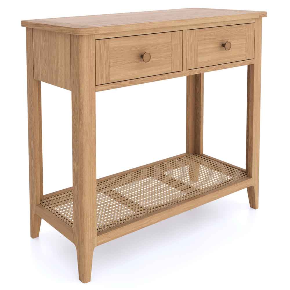 Helvane Solid Wood Console Table in Oak