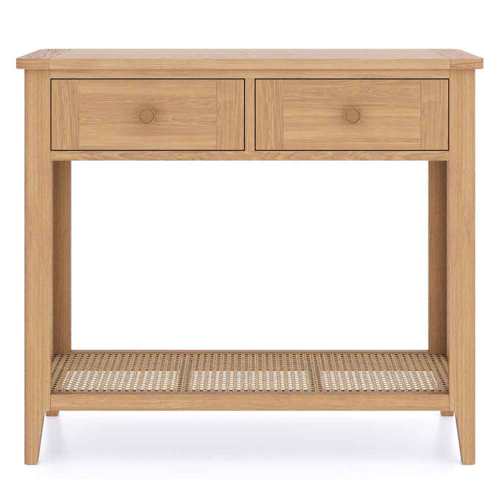 Helvane Solid Wood Console Table in Oak