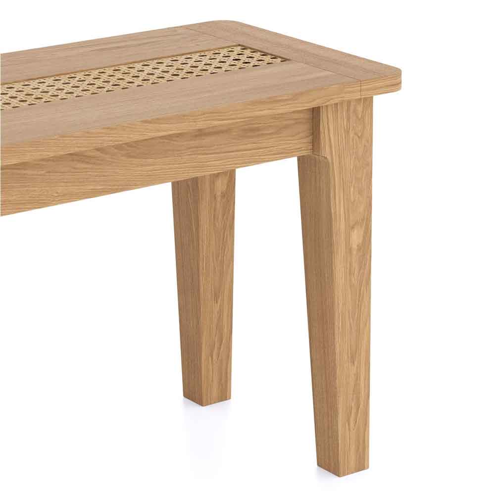 Helvane Solid Wood Dining Bench in Oak