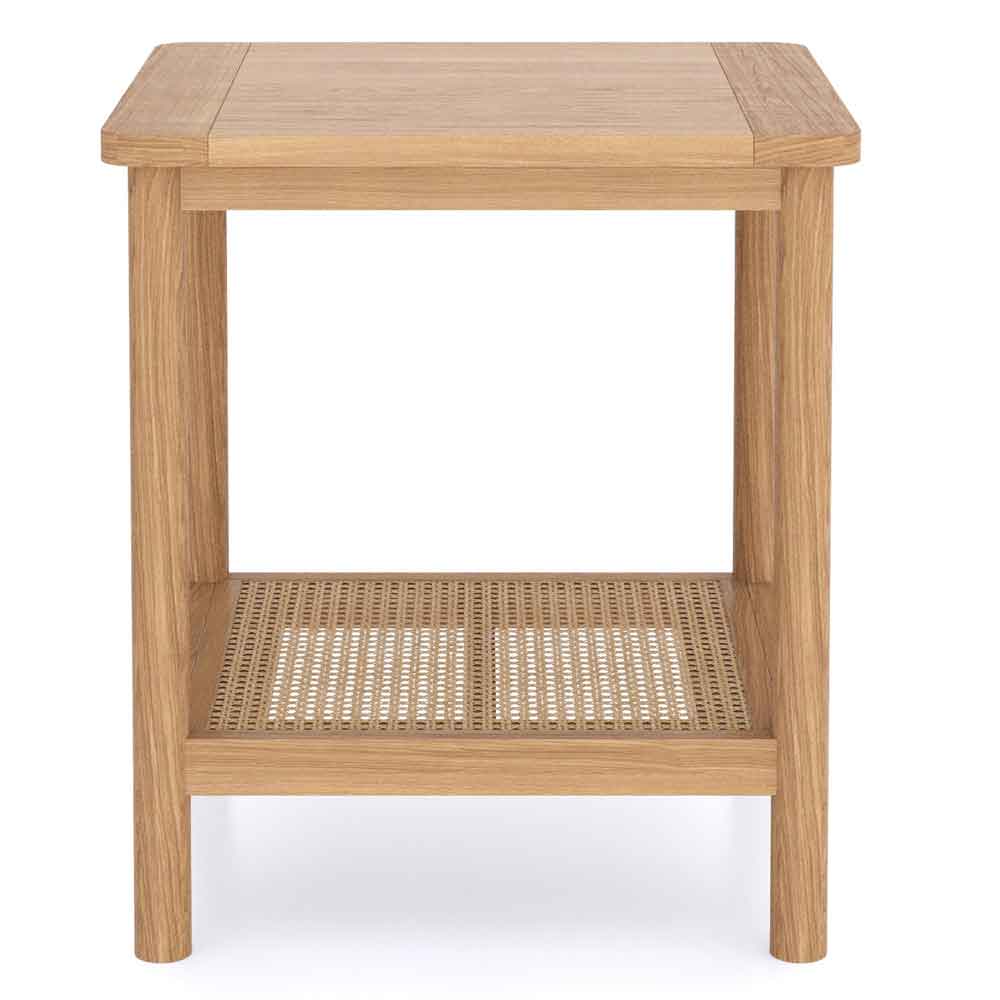 Helvane Solid Wood End Table in Oak