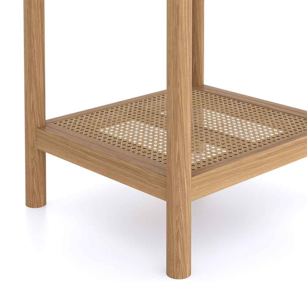 Helvane Solid Wood End Table in Oak