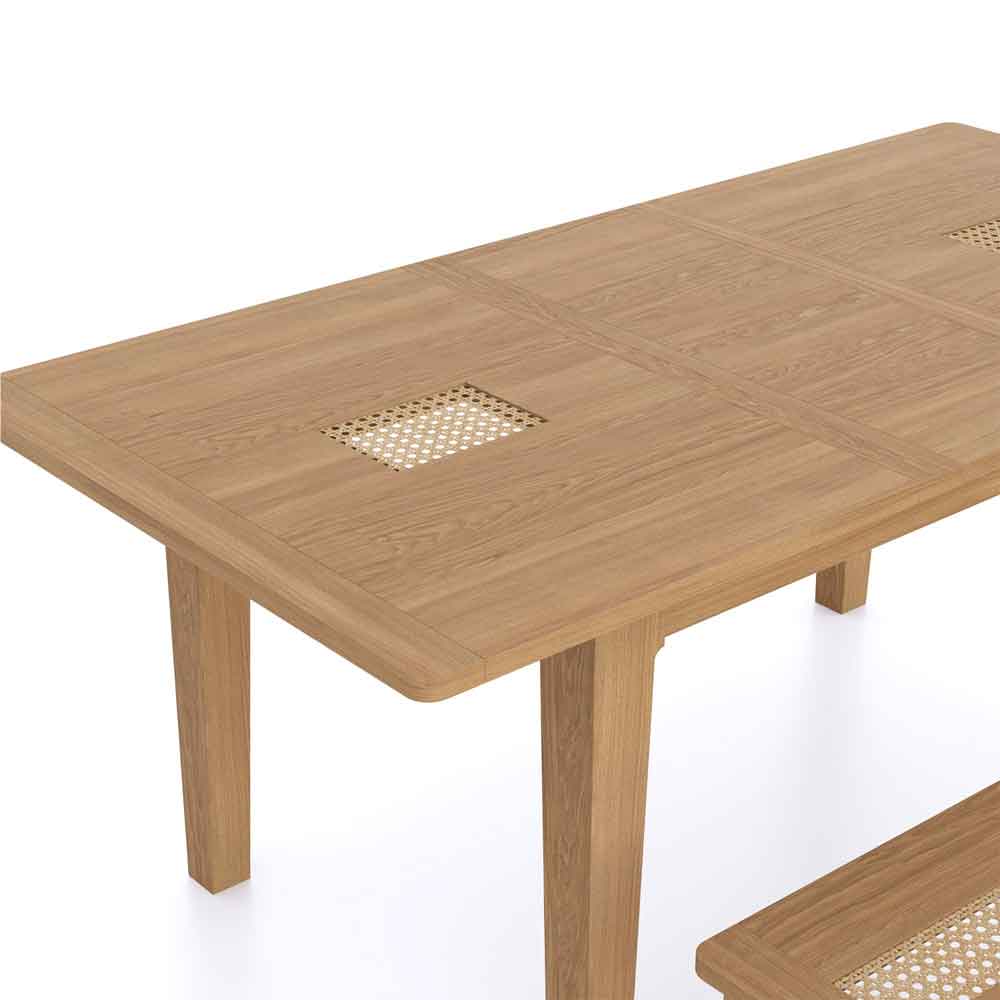 Helvane Solid Wood Extending Dining Table in Oak