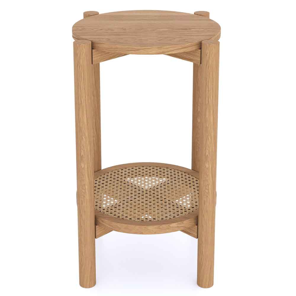 Helvane Solid Wood Side Table in Oak