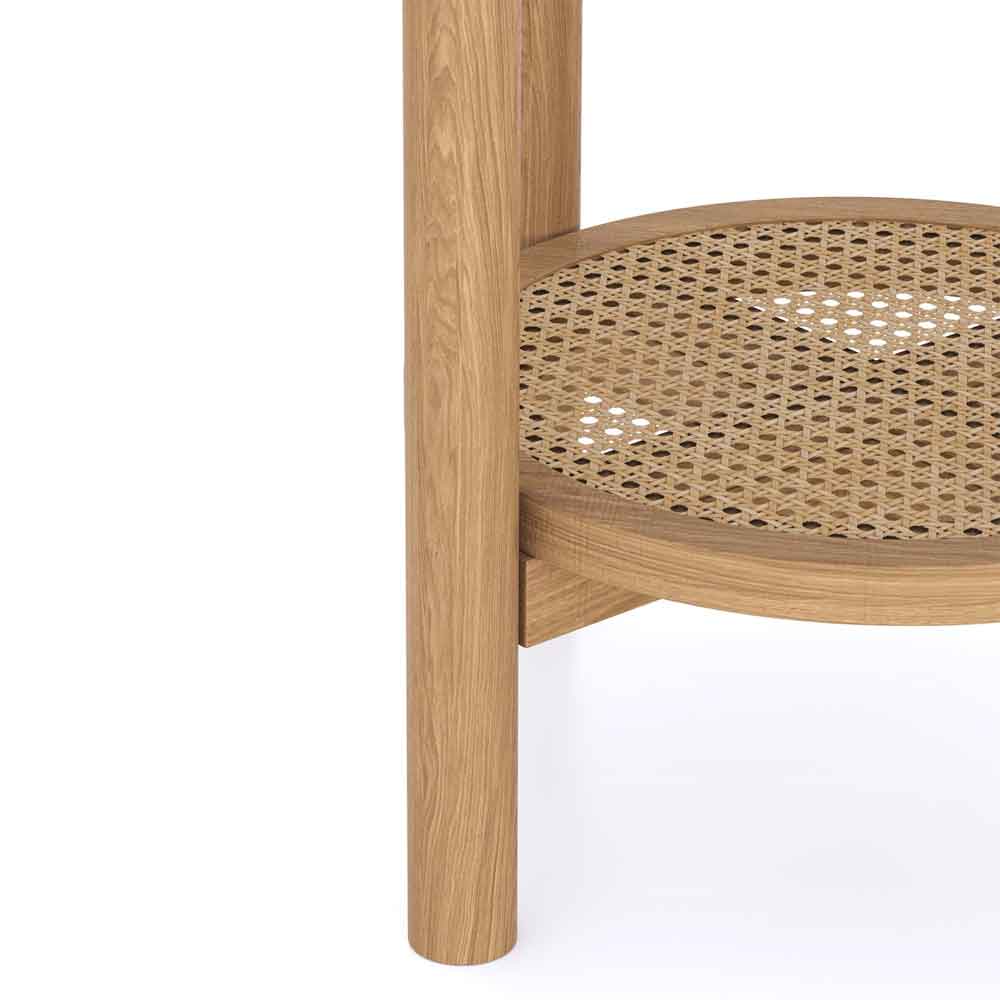 Helvane Solid Wood Side Table in Oak
