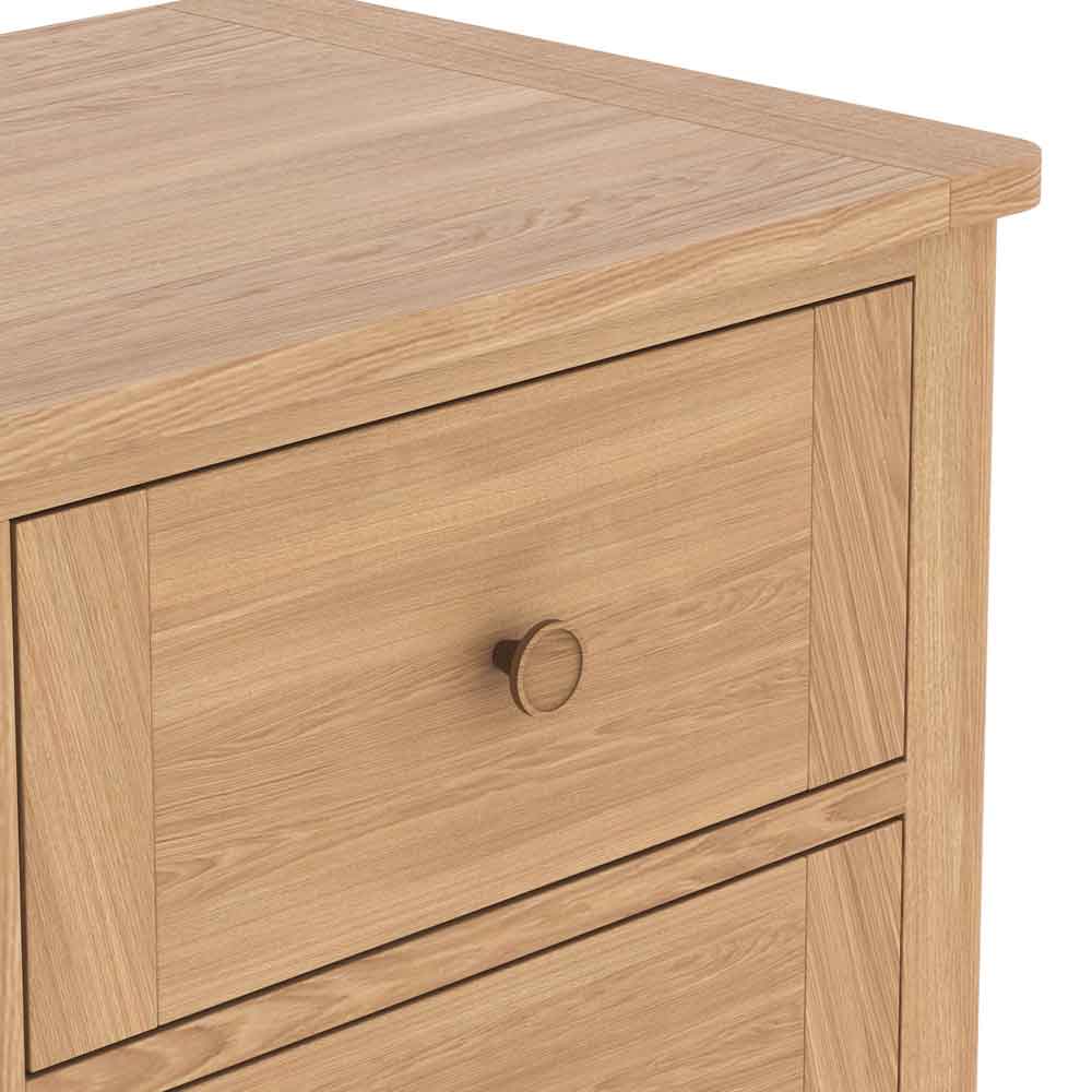 Helvane Solid Wood Sideboard with 1 Door 3 Drawers in Oak