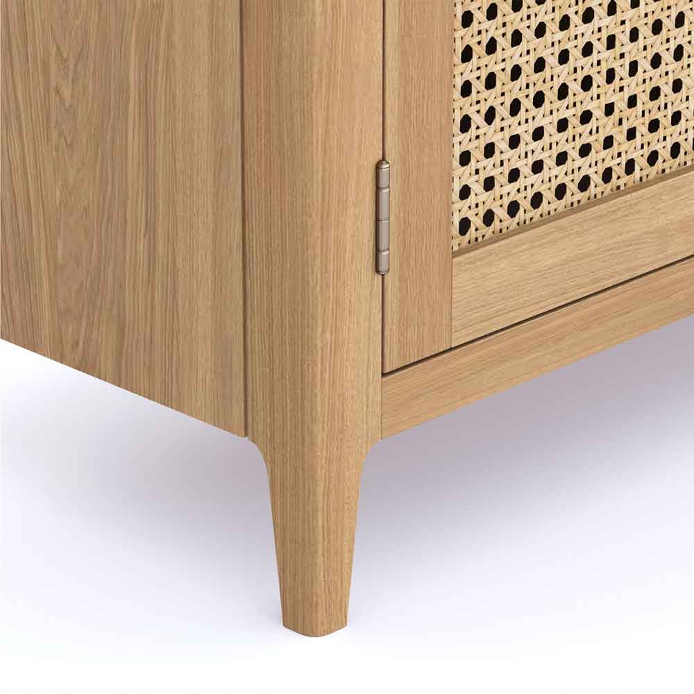 Helvane Solid Wood Sideboard with 2 Doors 3 Drawers in Oak