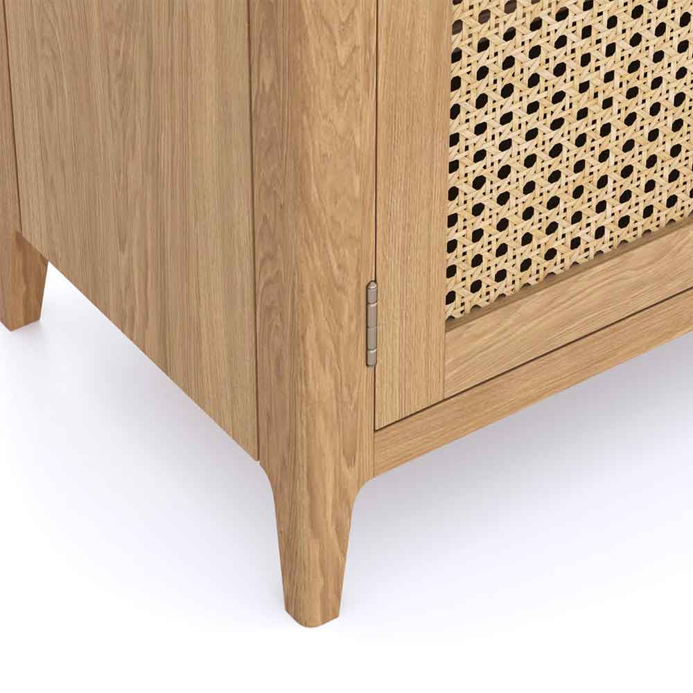 Helvane Solid Wood Storage Cabinet with 2 Doors in Oak