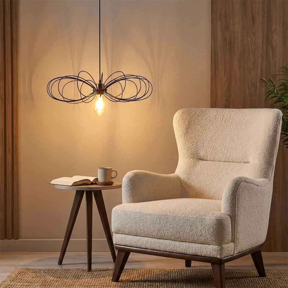 Hemdem Metal Ceiling Pendant Light in Black