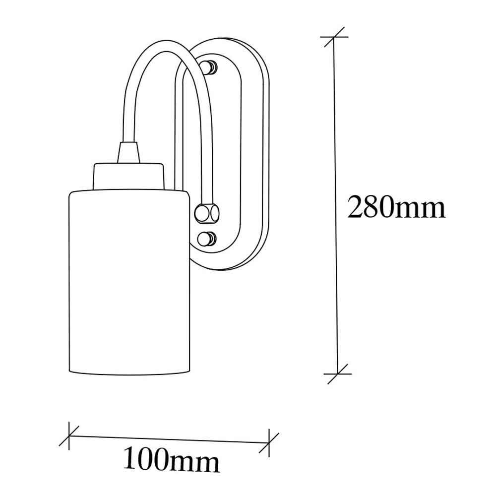 Hemikilo Metal Wall Lamp in Black