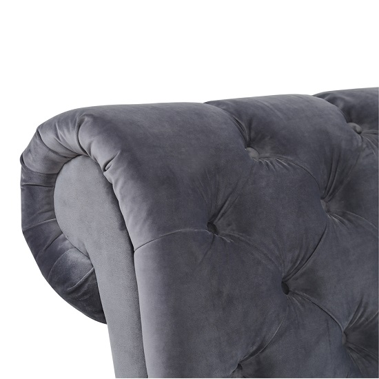 Heming Velvet Bed In Grey With Deep Buttoned Detailing_5