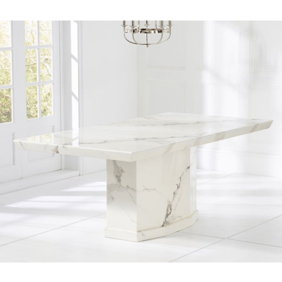 Hamlet Large High Gloss Marble Dining Table In White_2