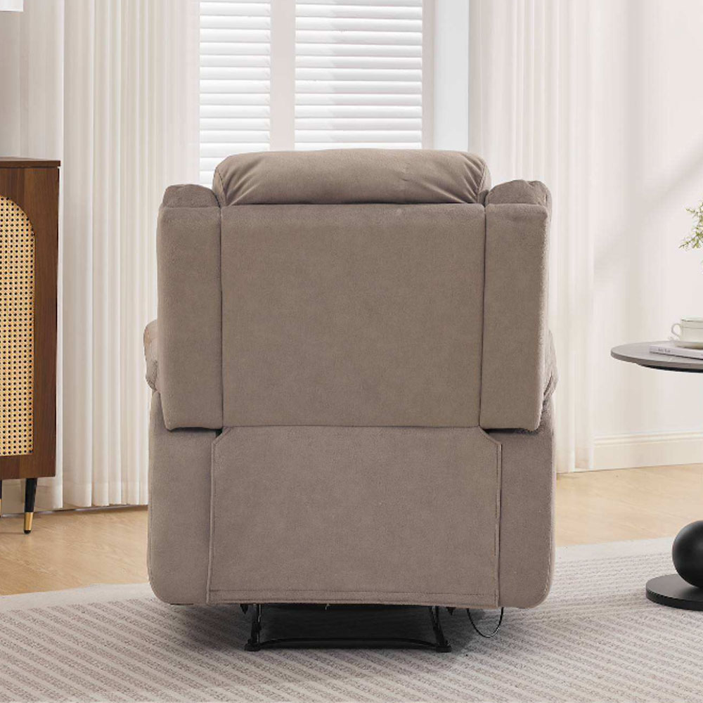 Hemley Fabric Manual Recliner 1 Seater Sofa in Taupe