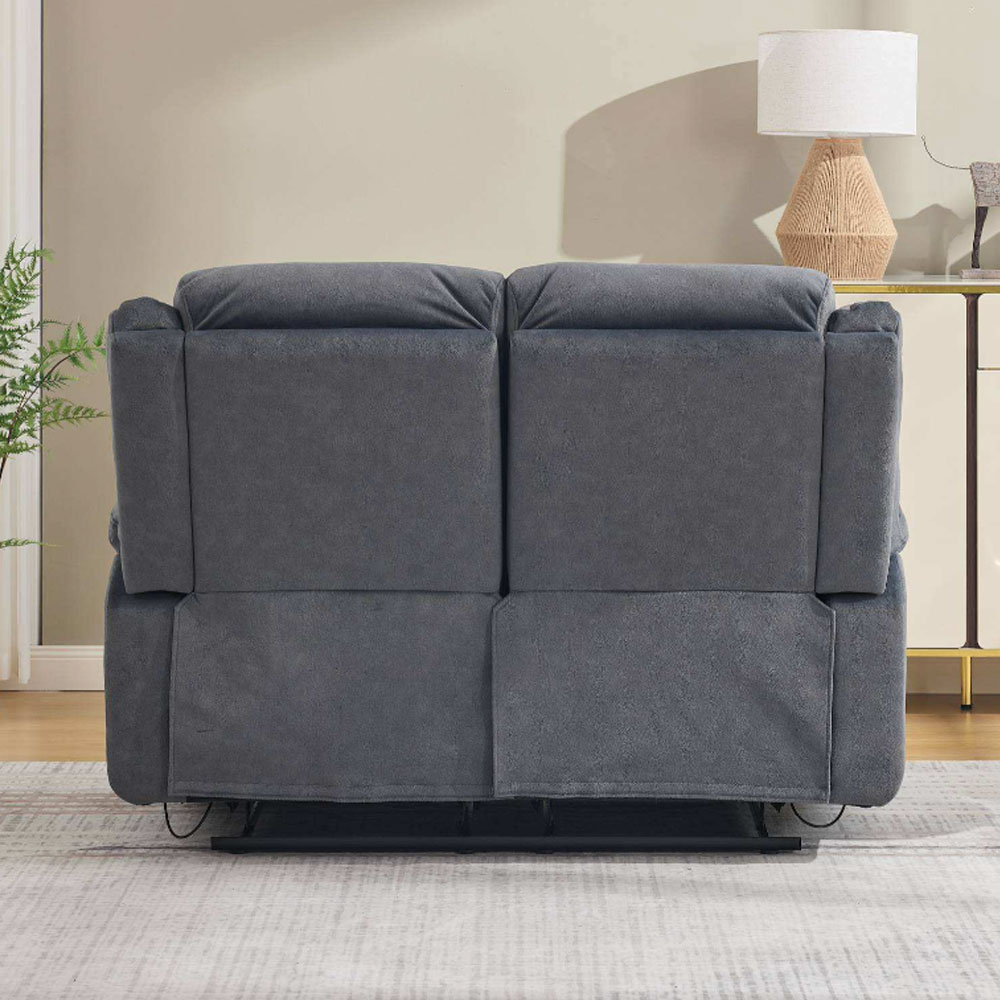 Hemley Fabric Manual Recliner 2 Seater Sofa in Slate Grey