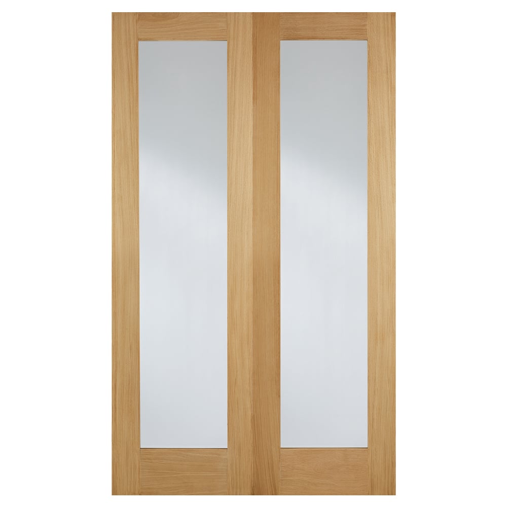 Read more about Hemlock 1981mm x 1067mm clear internal door pair in oak