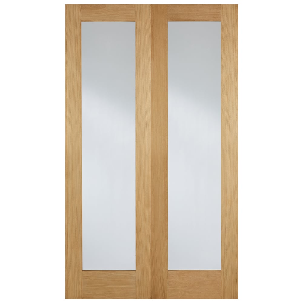 Read more about Hemlock 1981mm x 1168mm clear internal door pair in oak
