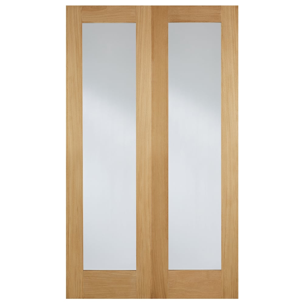 Read more about Hemlock 1981mm x 1372mm clear internal door pair in oak