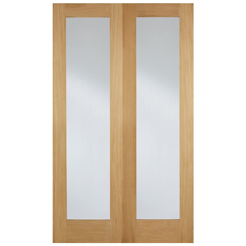 Read more about Hemlock 1981mm x 914mm clear internal door pair in oak