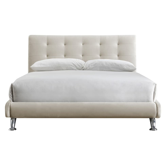 Hemlock Fabric Upholstered Small Double Bed In Warm Stone_3