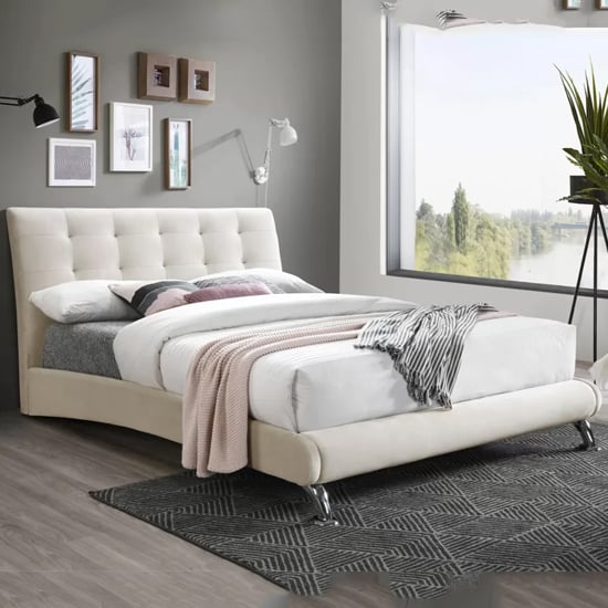 Read more about Hemlocks fabric king size bed in warm stone