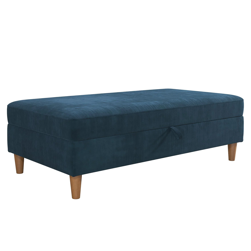 Henley Fabric Ottoman Storage in Blue