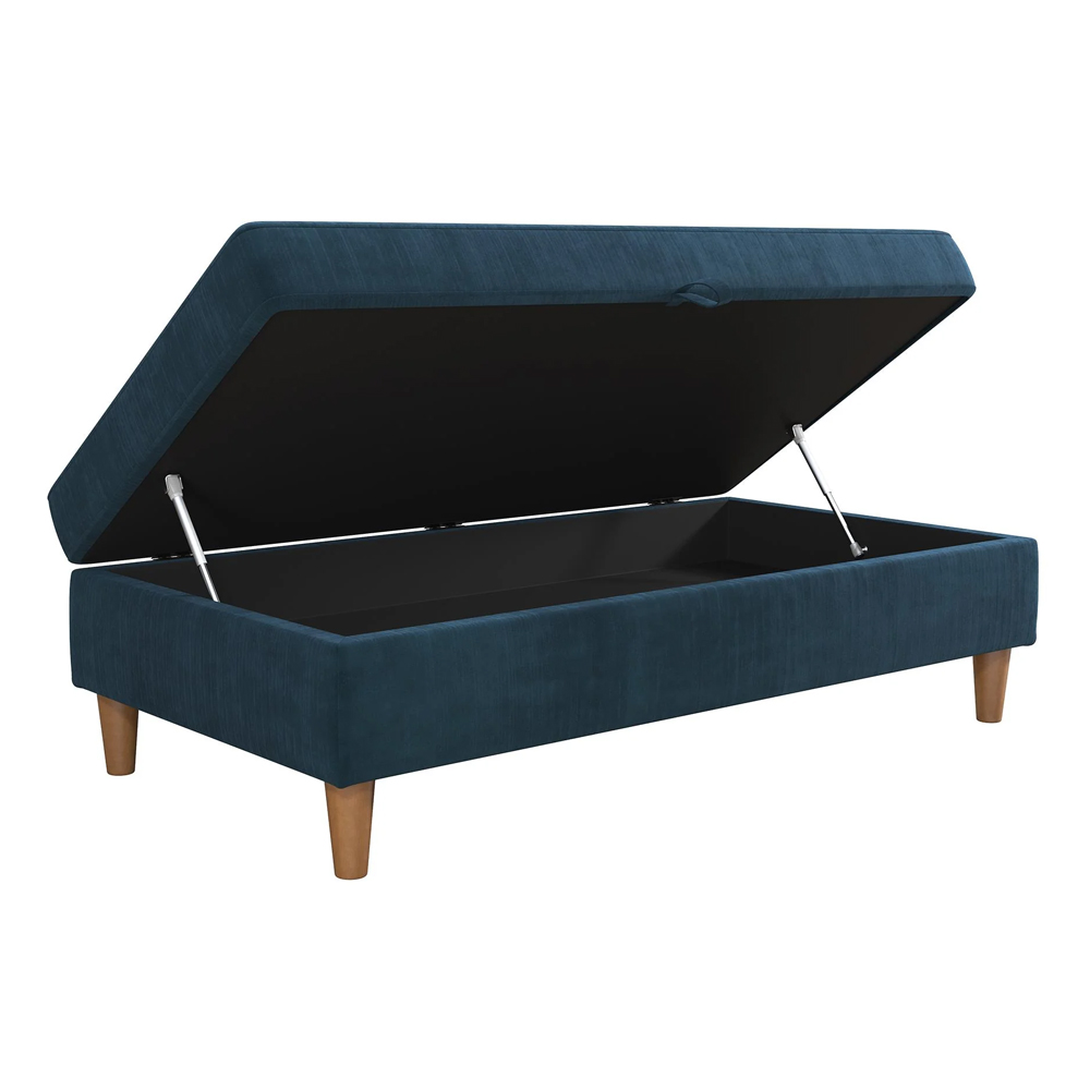 Henley Fabric Ottoman Storage in Blue