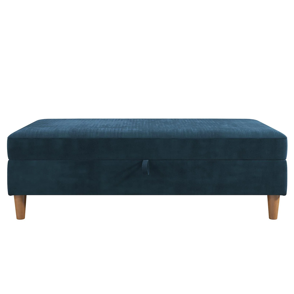 Henley Fabric Ottoman Storage in Blue